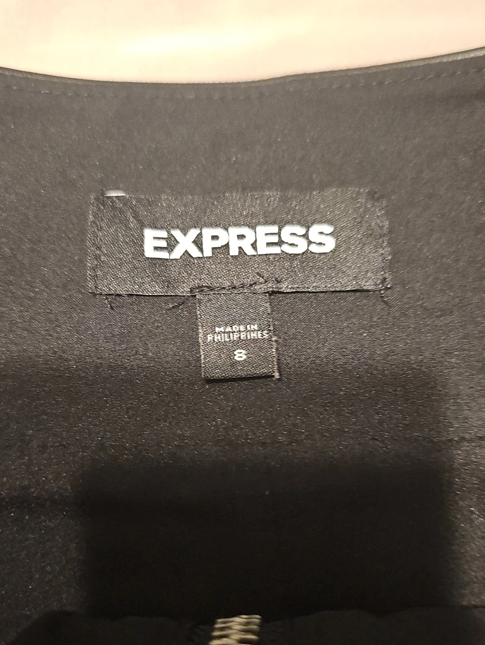 Express Black Faux Leather Mini Skirt with Front Zip - Picture 2 of 2